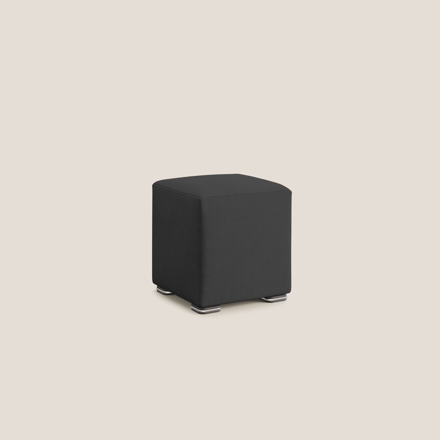 Pouf cubo in tessuto morbido impermeabile T02 nero