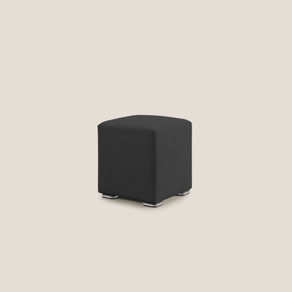 Pouf cubo in tessuto morbido impermeabile T02 nero
