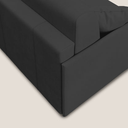 Evans Divano letto angolare con penisola in morbido tessuto impermeabile T02 nero