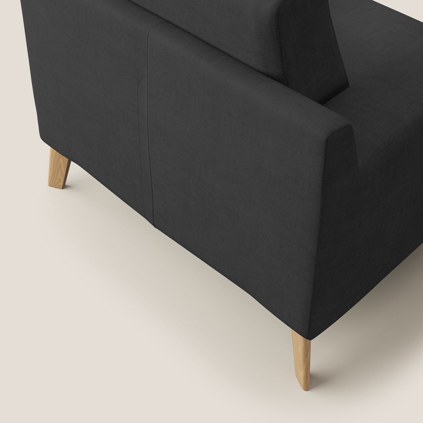 Poltroncina danese in tessuto morbido impermeabile T02 nero