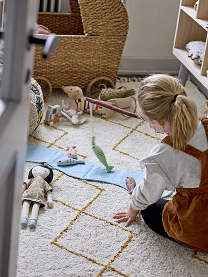 Huso tappeto a fantasia geometrica in cotone 200x140 cm