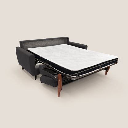 Callisto Divano letto matrimoniale in tessuto morbido impermeabile T02 nero