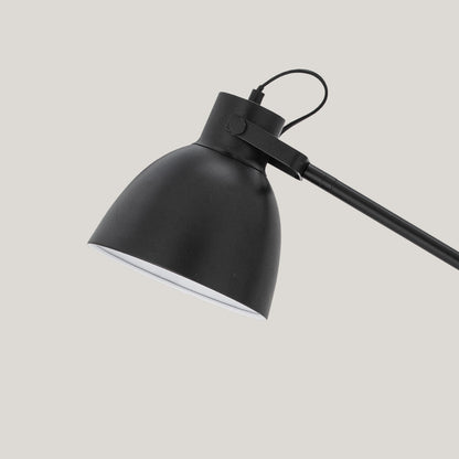 Barca lampada da terra in metallo nero regolabile