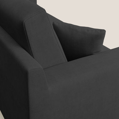 Divano danese moderno in tessuto morbido impermeabile T02 nero