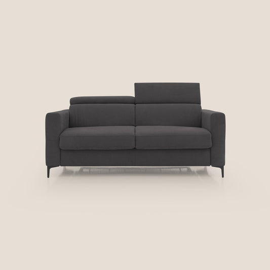 Gardenia divano letto materasso alto 18 cm con poggiatesta reclinabili e rivestimento impermeabile T02 nero