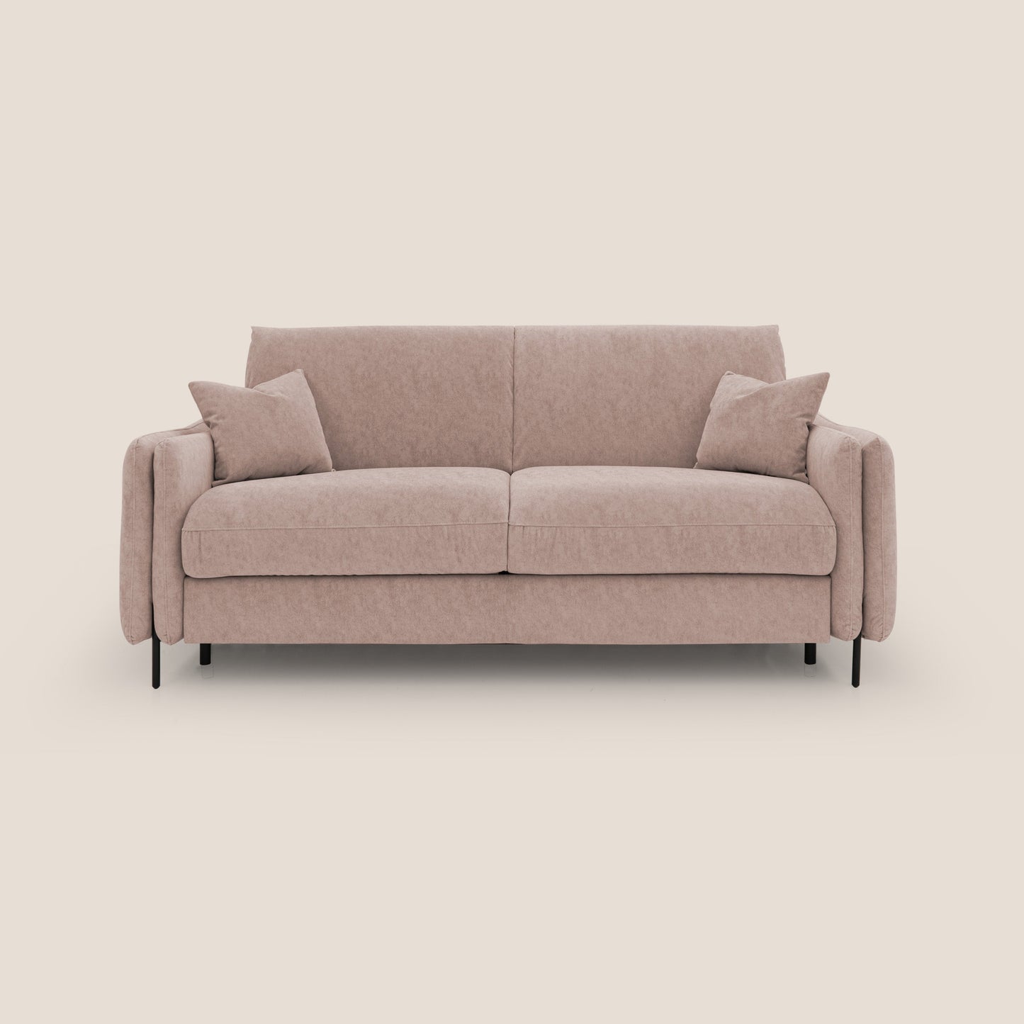 Gregory Divano letto con materasso h18 cm in microfibra effetto velluto impermeabile T09 rosa 