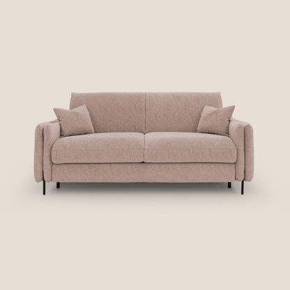 Gregory Divano letto con materasso h18 cm in microfibra effetto velluto impermeabile T09 rosa 