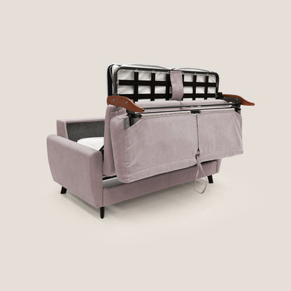 Callisto Divano letto matrimoniale in tessuto morbido impermeabile T02 rosa