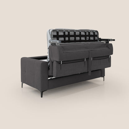 Gardenia divano letto materasso alto 18 cm con poggiatesta reclinabili e rivestimento impermeabile T02 nero