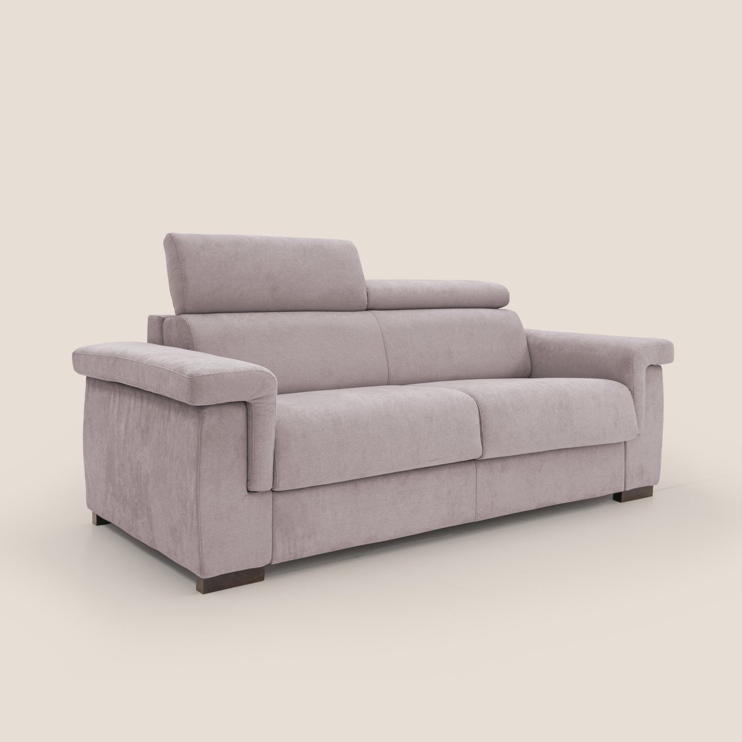 Bjorn divano letto sfoderabile 220 cm (mat. 140x197 cm) con materasso H18 cm e poggiatesta reclinabili in tessuto impermeabile T02 rosa