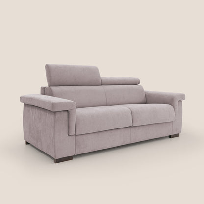 Bjorn divano letto sfoderabile con materasso H18 cm e poggiatesta reclinabili in tessuto impermeabile T02 rosa