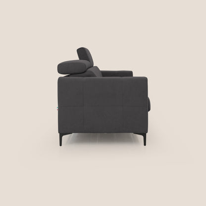 Gardenia divano letto materasso alto 18 cm con poggiatesta reclinabili e rivestimento impermeabile T02 nero