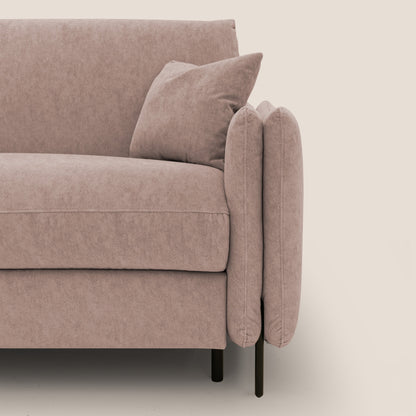 Gregory Divano letto con materasso h18 cm in microfibra effetto velluto impermeabile T09 rosa 