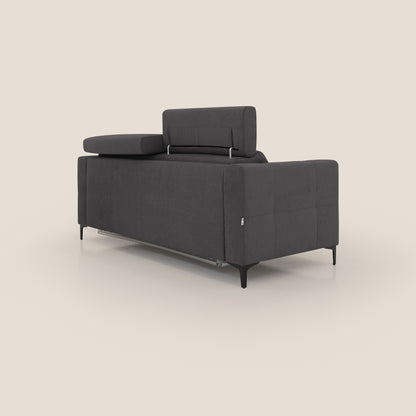 Gardenia divano letto materasso alto 18 cm con poggiatesta reclinabili e rivestimento impermeabile T02 nero