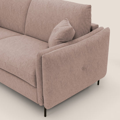 Gregory Divano letto con materasso h18 cm in microfibra effetto velluto impermeabile T09 rosa 