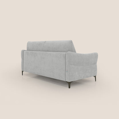 Dalia divano letto con materasso H18 cm e piedi alti in raffinato tessuto smacchiabile T17 grigio