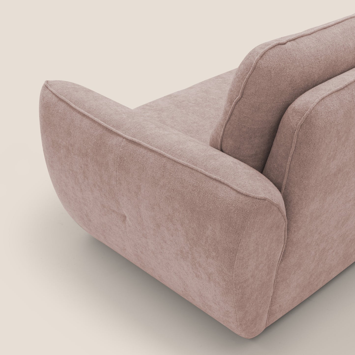 Cerbero divano 2 e 3 posti in morbido bouclé impermeabile T07 rosa