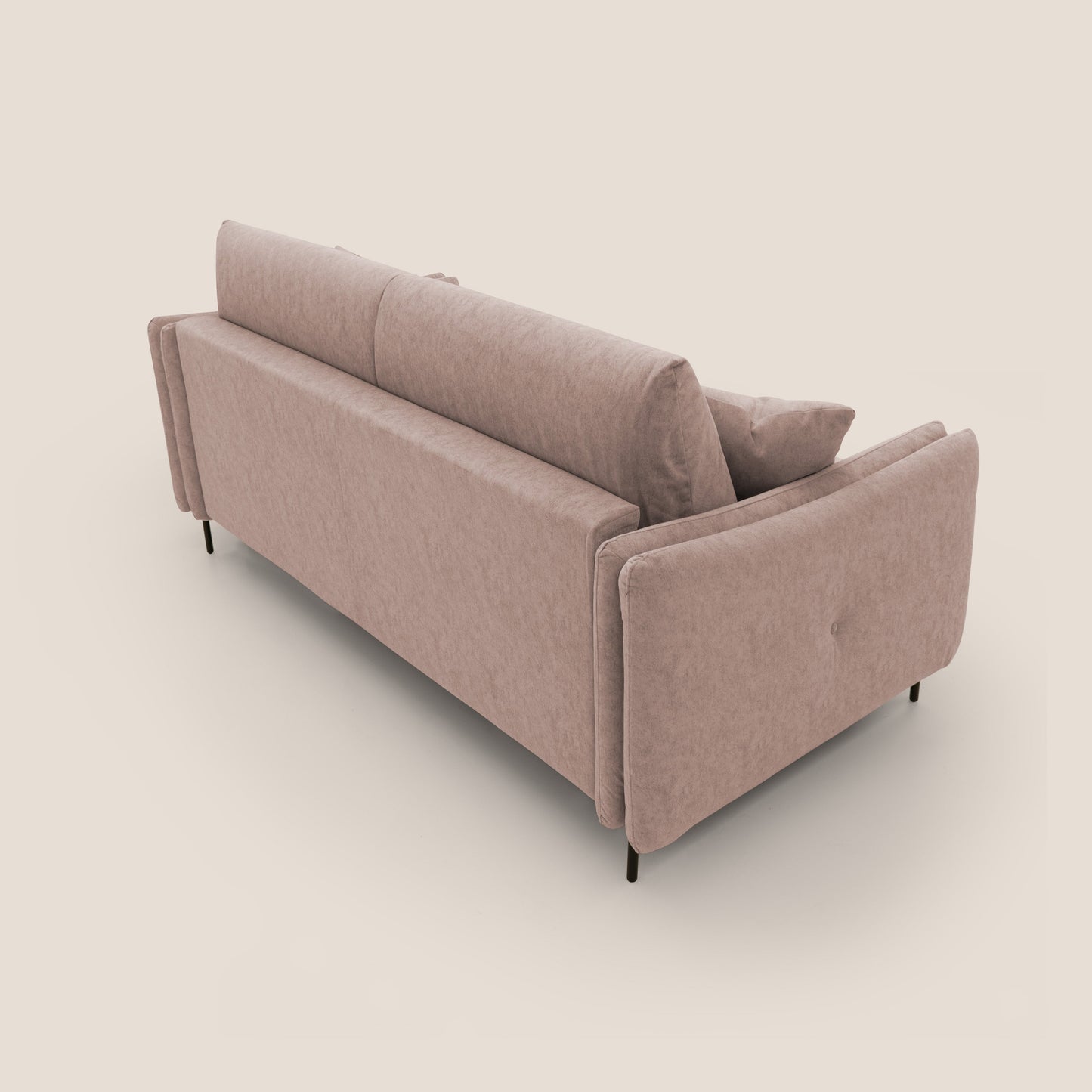 Gregory Divano letto con materasso h18 cm in microfibra effetto velluto impermeabile T09 rosa 