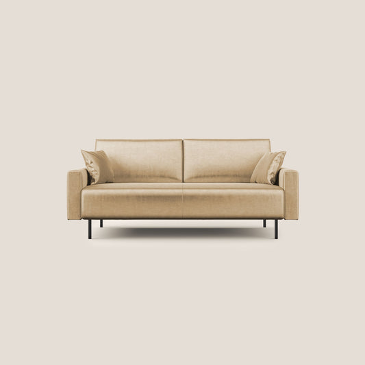 Arthur divano moderno 162 cm in velluto morbido impermeabile T01 BEIGE