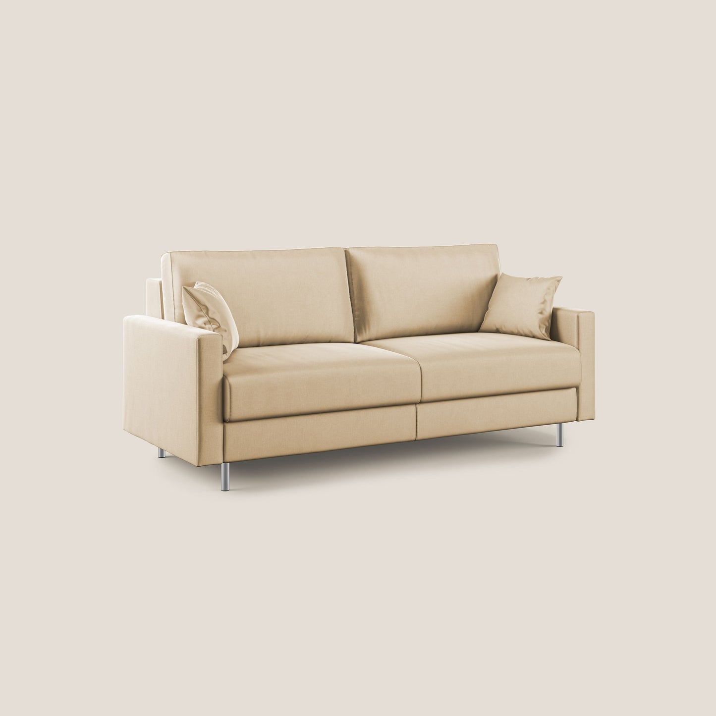 Andromeda divano letto matrimoniale in velluto morbido impermeabile T01 beige