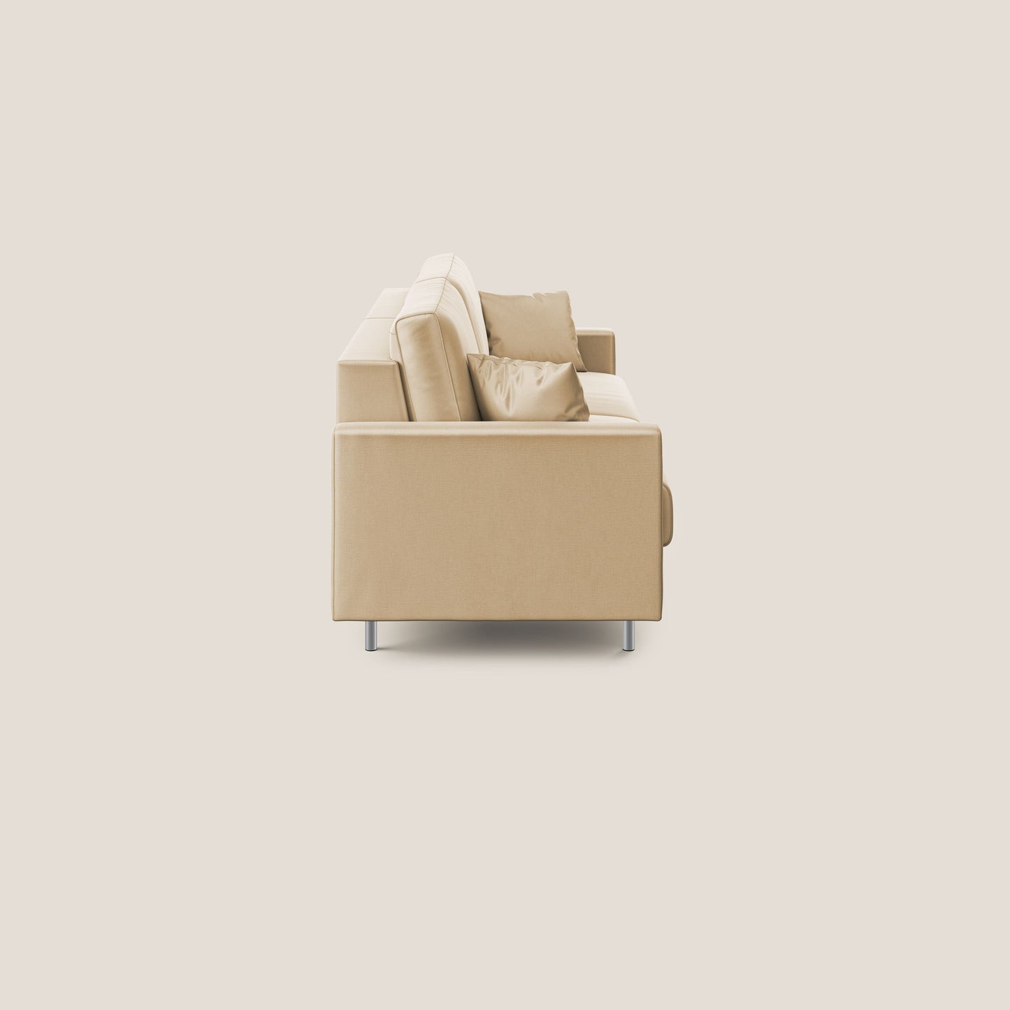 Andromeda divano letto matrimoniale in velluto morbido impermeabile T01 beige