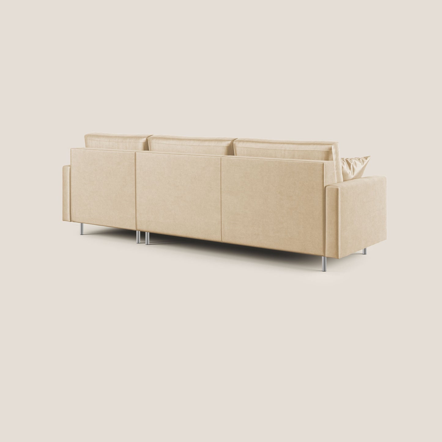 Andromeda divano letto angolare in velluto morbido impermeabile T01 beige