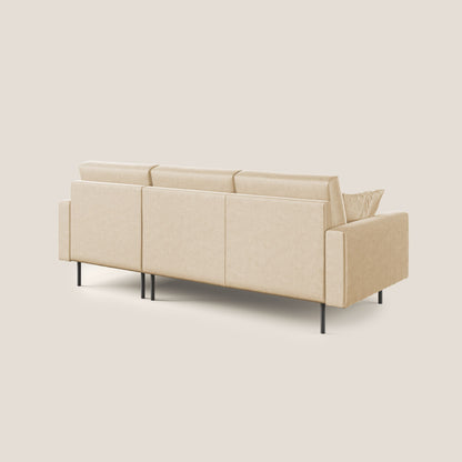 Arthur divano moderno angolare in velluto morbido impermeabile T01 beige