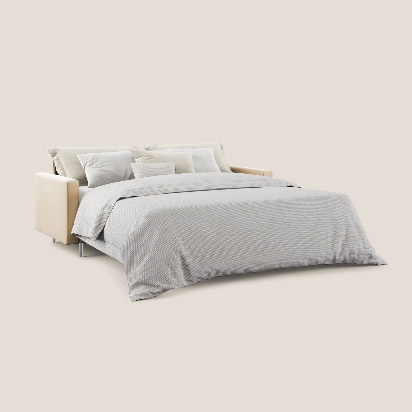 Andromeda divano letto matrimoniale in velluto morbido impermeabile T01 beige
