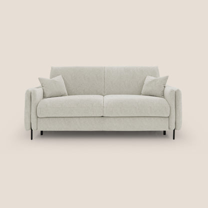 Gregory Divano letto con materasso h18 cm in microfibra effetto velluto impermeabile T09 panna 