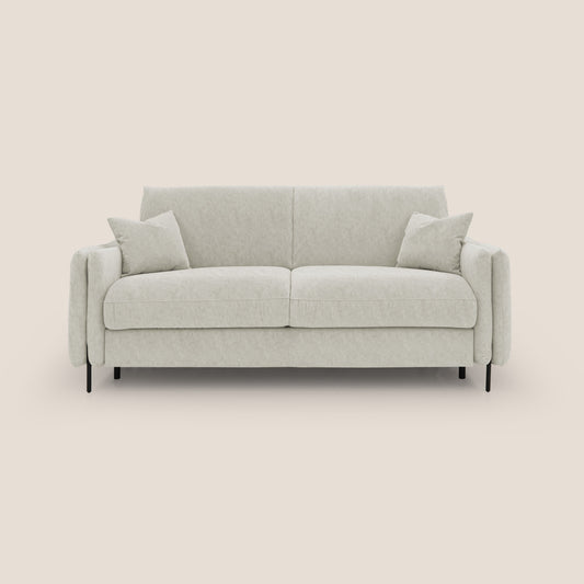 Gregory Divano letto con materasso h18 cm in microfibra effetto velluto impermeabile T09 panna 