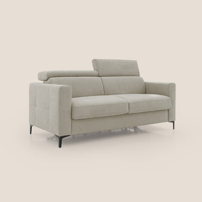 Gardenia divano letto materasso alto 18 cm con poggiatesta reclinabili e rivestimento impermeabile T02 panna