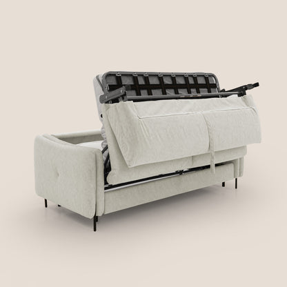Gregory Divano letto con materasso h18 cm in microfibra effetto velluto impermeabile T09 panna 