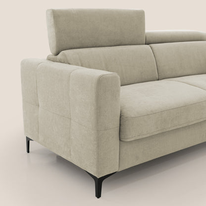Gardenia divano letto materasso alto 18 cm con poggiatesta reclinabili e rivestimento impermeabile T02 panna