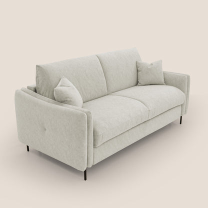 Gregory Divano letto con materasso h18 cm in microfibra effetto velluto impermeabile T09 panna 
