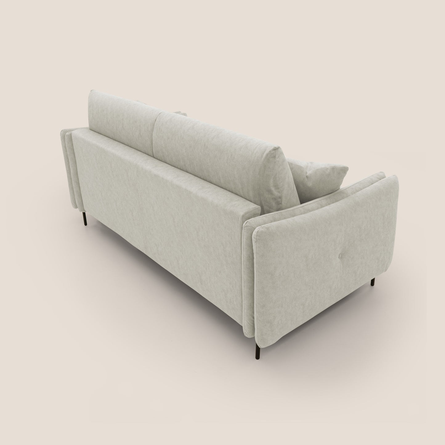 Gregory Divano letto con materasso h18 cm in microfibra effetto velluto impermeabile T09 panna 