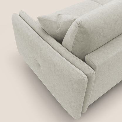 Gregory Divano letto con materasso h18 cm in microfibra effetto velluto impermeabile T09 panna 