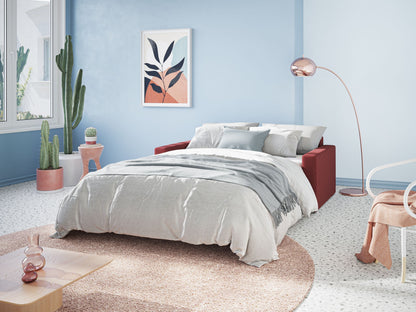 Best Divano letto matrimoniale in tessuto smacchiabile QuickClean T08 panna