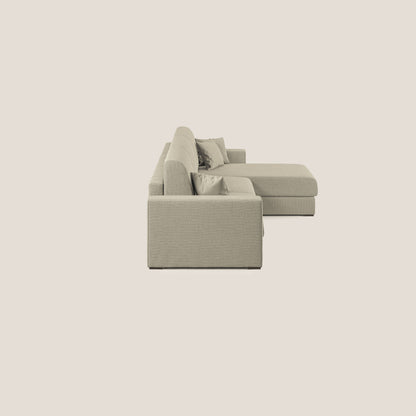 Best Divano letto angolare con penisola in tessuto smacchiabile QuickClean T08 panna