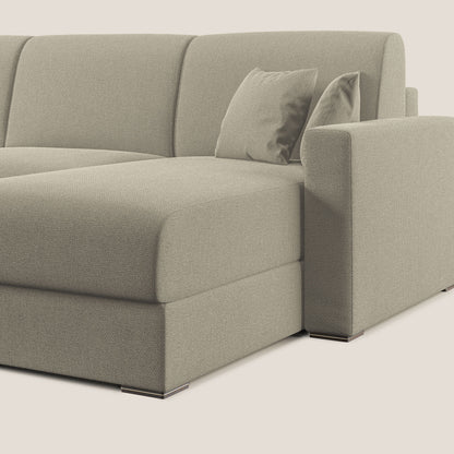 Best Divano letto angolare con penisola in tessuto smacchiabile QuickClean T08 panna