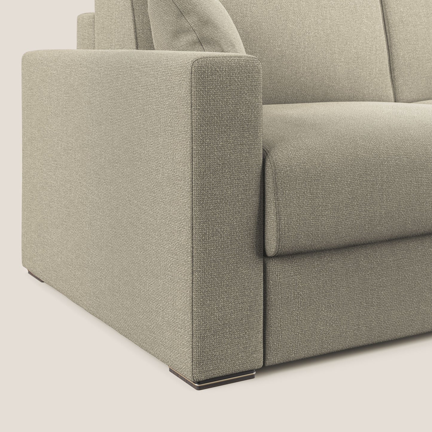 Best Divano letto angolare con penisola in tessuto smacchiabile QuickClean T08 panna