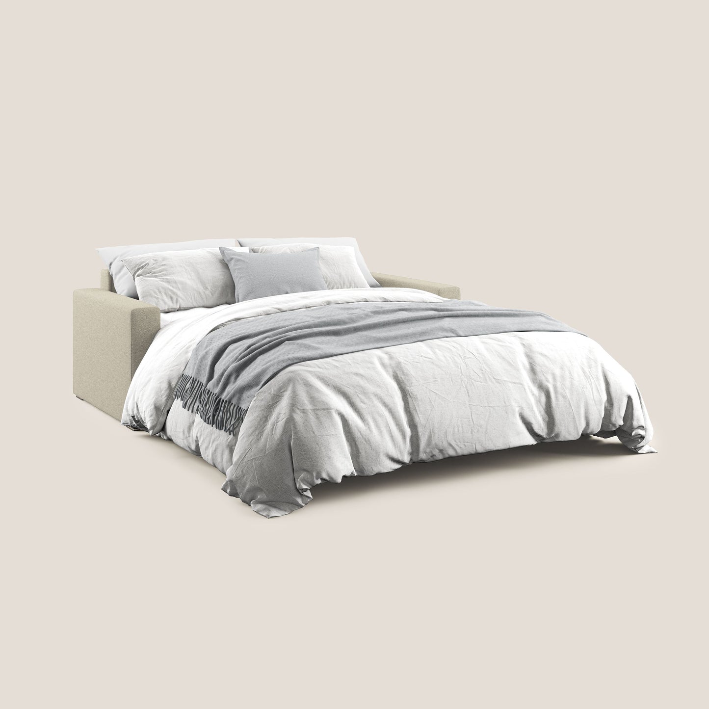 Best Divano letto matrimoniale in tessuto smacchiabile QuickClean T08 panna