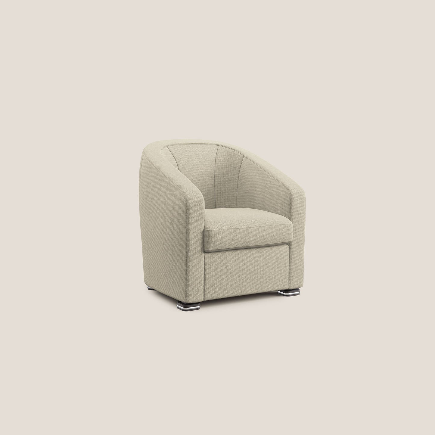 Cloe Poltroncina in tessuto smacchiabile con acqua QuickClean T08 panna