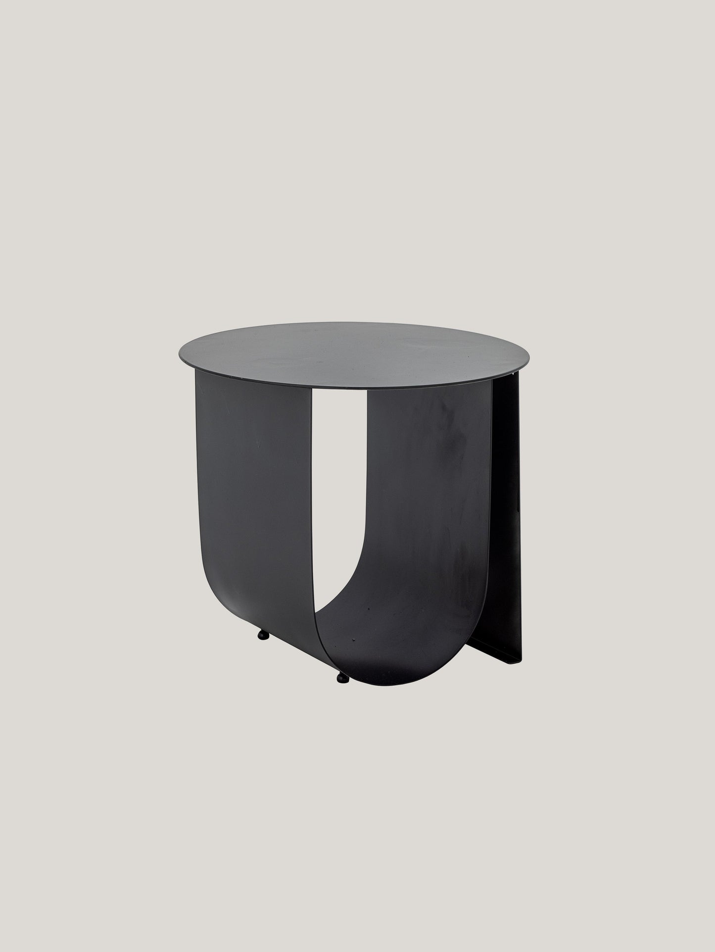 Cher tavolino moderno in metallo con spazio portariviste nero