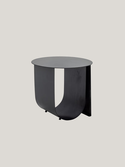 Cher tavolino moderno in metallo con spazio portariviste nero