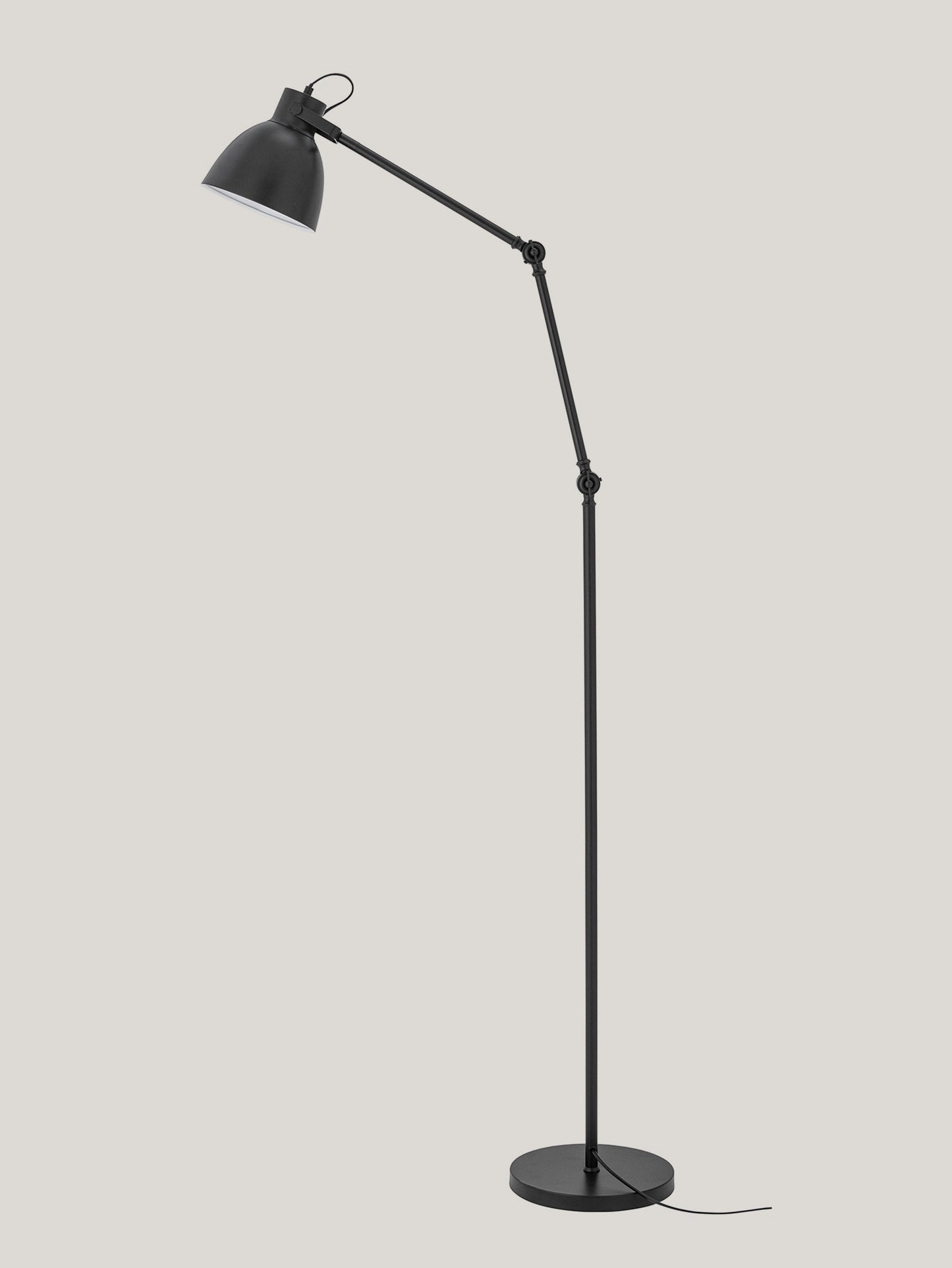 Barca lampada da terra in metallo nero regolabile