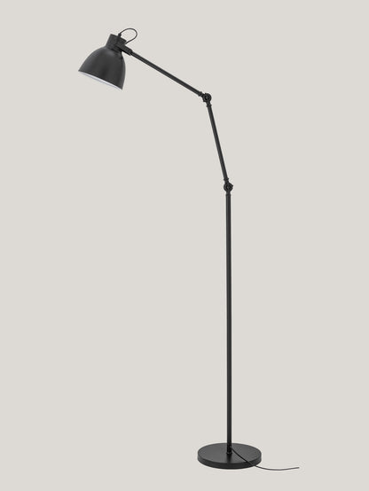 Barca lampada da terra in metallo nero regolabile