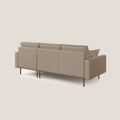 Arthur divano moderno angolare in velluto morbido impermeabile T01 marrone