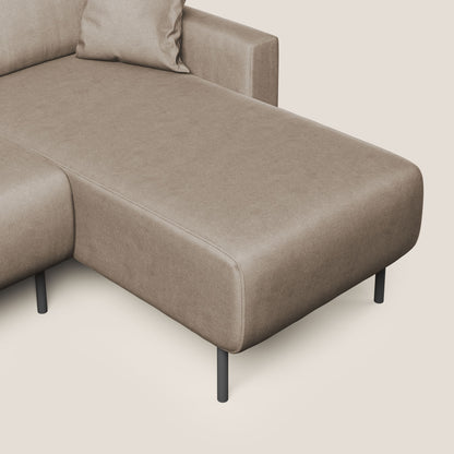 Arthur divano moderno angolare in velluto morbido impermeabile T01 marrone