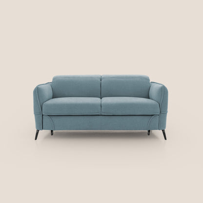 Bloom Divano con poggiapiedi estraibile piedini alti e poggiatesta reclinabili in tessuto bouclé impermeabile T07 carta da zucchero