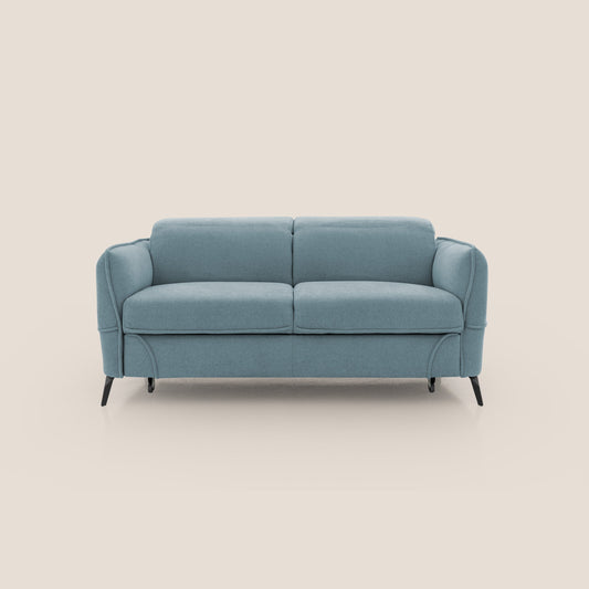 Bloom Divano con poggiapiedi estraibile piedini alti e poggiatesta reclinabili in tessuto bouclé impermeabile T07 carta da zucchero